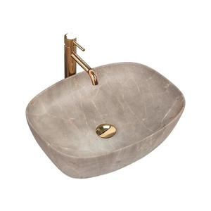 REA-U6647 - Lavoar pentru blat FREJA 39, 5x51 cm ceramică/gri/decor marmură imagine