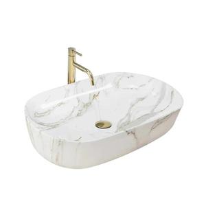 REA-U9656 - Lavoar CLEO pentru blat, 41 x 60, 5 cm, ceramică/decor marmură imagine