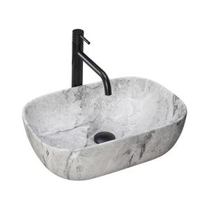 REA-U3800 - Lavoar LIVIA pentru blat, 33, 5 x 46, 5 cm, ceramică, gri, imitație piatră imagine