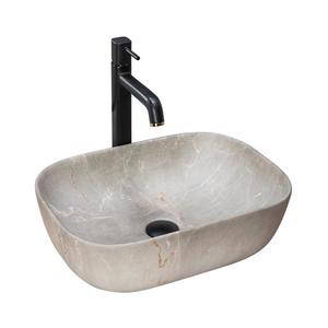 REA-U3802 - Lavoar LIVIA pentru montare pe blat 33, 5x46, 5 cm ceramică/gri/decor marmură imagine