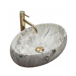 REA-U1020 - Lavoar pentru blat LINDA 34 x 48, 5 cm, ceramică/imitație de piatră imagine