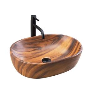 REA-U5060 - Lavoar pentru blat AMELIA 34, 5x48 cm ceramică/decor lemn imagine