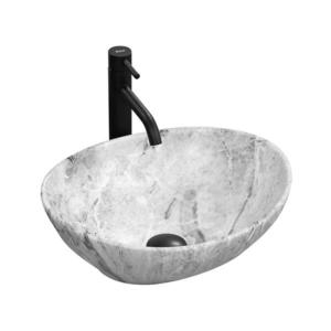 REA-U9908 - Lavoar pe blat SOFIA 34, 5 x 41 cm ceramică/imitație de piatră imagine