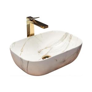 REA-U6596 - Lavoar pentru blat BELINDA 33, 5 x 46, 5 cm ceramică/decor marmură imagine