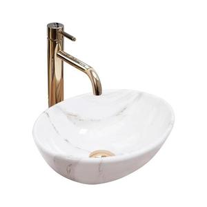 REA-U8014 - Lavoar pentru blat SOFIA MINI, 27 x 34 cm, ceramică cu decor marmură imagine