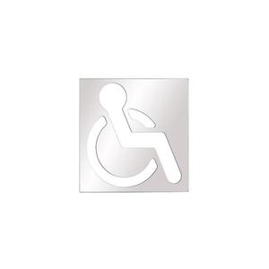 Pictogramă acces persoane cu dizabilități, 12 x 12 cm, inox/argintiu imagine