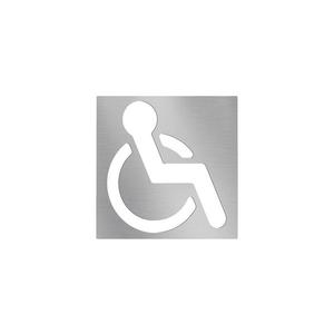 Pictogramă pentru persoane cu dizabilități 12x12 cm inox/argintiu imagine