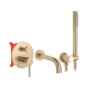 REA-B7503 - Set pentru cadă LUNGO cu baterie încastrată, auriu periat imagine