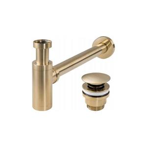 REA-A8586 - Sifon pentru lavoar cu evacuare CLICK-CLACK, auriu periat imagine