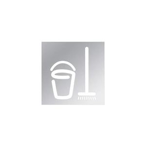 Pictogramă - Cameră de curățenie 12x12 cm inox/argintiu imagine