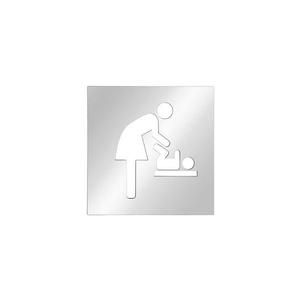 Pictogramă Masă pentru schimbat scutece 12x12 cm, oțel inoxidabil/argintiu imagine