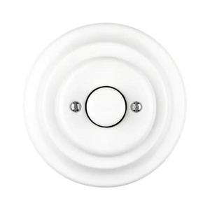 Bohemia-Design - Dimmer retro rotativ din porțelan cu ramă, 250 V / 10 A, alb imagine