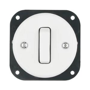 Bohemia-Design - Întrerupător retro din porțelan, simplu, fără ramă, nr. 6, alb imagine