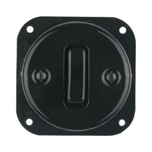 Bohemia-Design - Întrerupător retro din porțelan, simplu, fără ramă, 1 modul, negru imagine