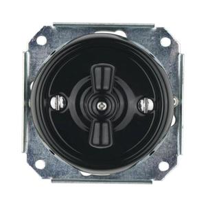 Bohemia-Design - Întrerupător retro rotativ din porțelan, fără ramă, nr. 7, negru imagine