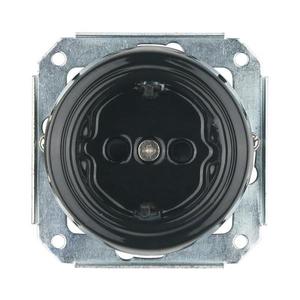 Bohemia-Design- Priză de perete retro din porțelan SCHUKO, fără ramă, 250V/16A, negru imagine