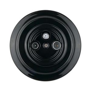 Bohemia-Design - Priză TV/SAT-W retro din porțelan cu ramă, neagră imagine