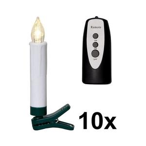 SET 10x lumânare LED pentru pom de Crăciun Eglo 410003 1xLED/0, 06W/1xAA IP44 + telecomandă imagine