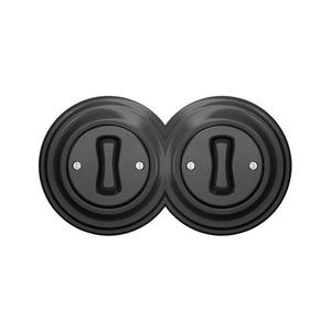 lap - Comutator dublu retro unipolar cu ramă nr. 1, antracit imagine