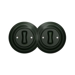 lap - Întrerupător dublu unipolar retro cu ramă nr. 1, verde imagine