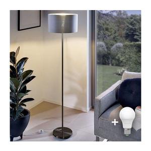 Lampadar LED TUNJA 1xE27/20W/230V, Ø 30 cm, negru/gri imagine