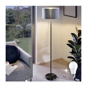 Lampadar LED TUNJA, 1x E27, 20W, 230V, Ø 38 cm, negru/gri imagine