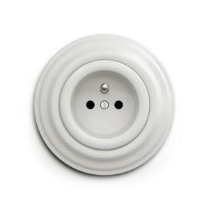 lap - Priză retro de perete cu ramă, 230 V, albă imagine