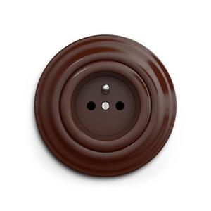 lap - Priză retro de perete cu ramă, 230 V, maro imagine