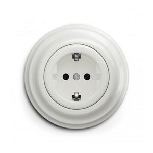 lap - Priză retro de perete cu ramă SCHUKO 230V/16A albă imagine