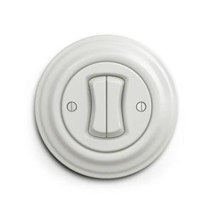 lap - Întrerupător dublu retro cu ramă albă imagine