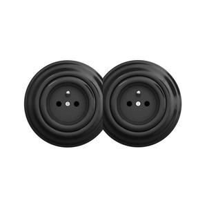 lap - Priză dublă retro de perete cu ramă nr. 1, neagră imagine