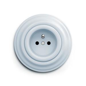 lap - Priză retro de perete cu ramă, 230 V, albastră imagine