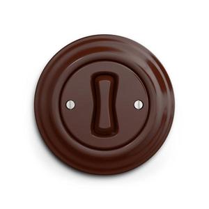 lap - Buton retro cu ramă, maro imagine