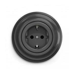 lap - Priză retro de perete cu ramă SCHUKO 230V/16A antracit imagine