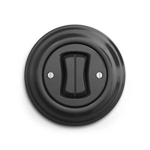 lap - Întrerupător dublu retro cu ramă antracit imagine