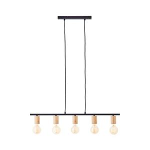 Brilliant - Candelabru KERRY suspendat pe cablu 5xE27/40W/230V negru/bambus imagine