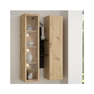 Poliță de perete INAR, stejar/negru imagine