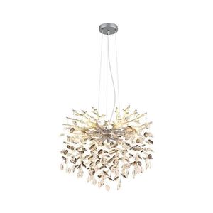 Globo 64138H1S - Candelabru suspendat pe cablu QUEENA, 8xE14/40W/230V, argintiu imagine