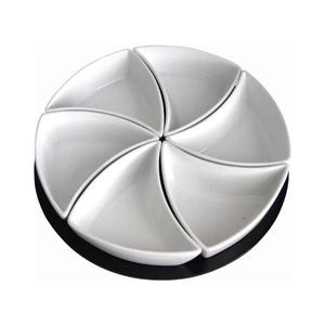 Set de 6 boluri cu tavă TORO, ceramică/lemn imagine