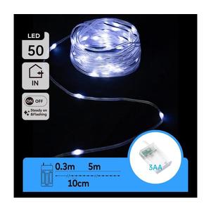Instalație LED de Crăciun 50xLED/3xAA 5, 3m alb rece imagine