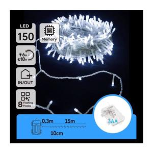 Instalație LED de Crăciun de exterior 150xLED/8 funcții 15, 3m IP44 alb rece imagine