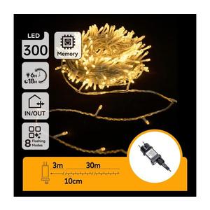 Instalație LED de Crăciun de exterior 300xLED/8 funcții 33m IP44 alb cald imagine