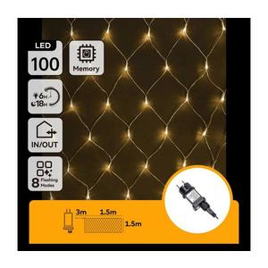 Instalație LED de Crăciun de exterior 100xLED/8 funcții 4, 5x1, 5m IP44 alb cald imagine