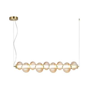 Lustră LED pe cablu BOLLA, 32W/230V, auriu/bej fumuriu imagine