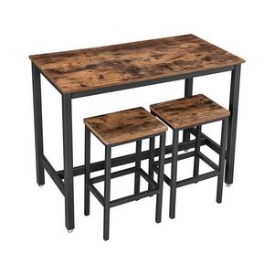 Set masă de bar cu 2 scaune BARTIS, maro/negru imagine