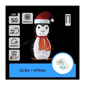- Pinguin luminos de Crăciun pentru exterior, 50 LED, alimentare 3x AA, IP44 imagine