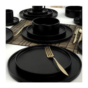 Set de veselă din ceramică, 20 piese, negru imagine
