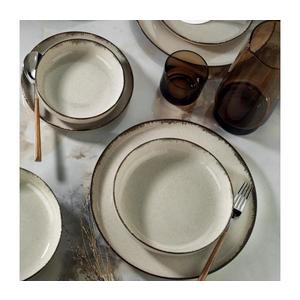 Set de veselă 24 piese, bej, din porțelan imagine