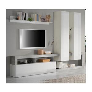 Set living LENOR, alb/gri beton imagine