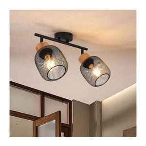 Brilagi - Spot de iluminat BASKLITE 2xE27/15W/230V lemn de cauciuc/negru imagine